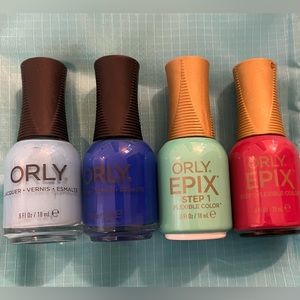 New Orly Set of 4 Nail Polish Epix Blue Pink Vintage Nominee It’s Britney Beach